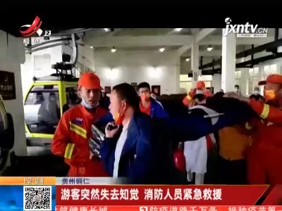 贵州铜仁：游客突然失去知觉 消防人员紧急救援