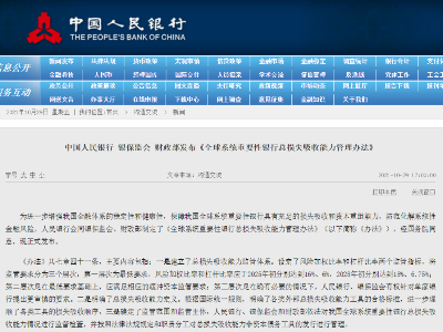 三部委重磅发布！四大行等监管有新要求，“中国版”TLAC监管规则来了，更高资本要求意味着什么？ 