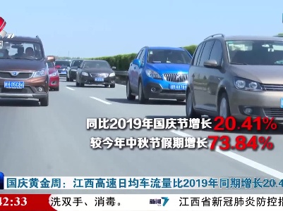 国庆黄金周：江西高速日均车流量比2019年同期增长20.41%