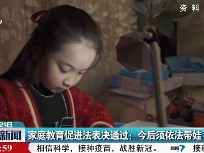 家庭教育促进法表决通过：今后须依法带娃