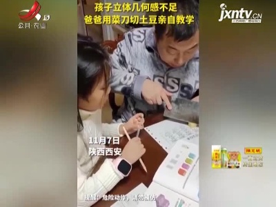 孩子立体几何感不足 爸爸用菜刀切土豆亲自教学