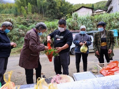 铅山县武夷山镇：流动“菜场”下乡保供 防疫便民两不误