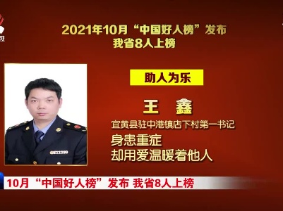 10月“中国好人榜”发布 我省8人上榜
