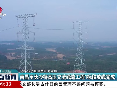 南昌至长沙特高压交流线路工程1标段放线完成