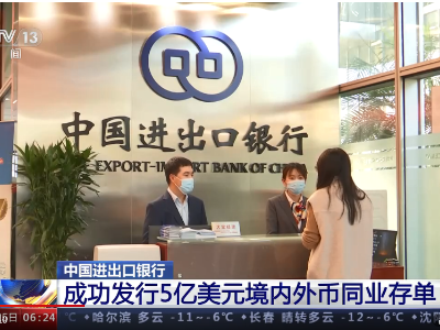中国进出口银行成功发行5亿美元境内外币同业存单