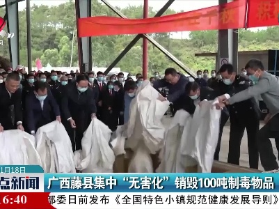 广西藤县集中“无害化”销毁100吨制毒物品