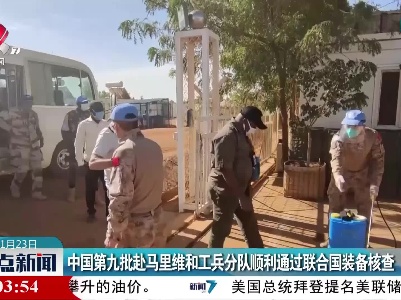 中国第九批赴马里维和工兵分队顺利通过联合国装备核查