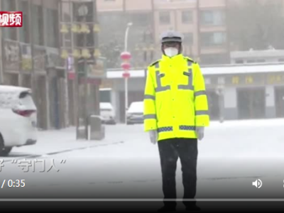 甘肃迎大范围寒潮 “疫”线人员风雪中坚守