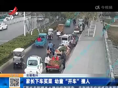 安徽亳州：家长下车买菜 幼童“开车”撞人