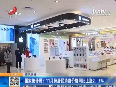 国家统计局：11月份居民消费价格同比上涨2.3%