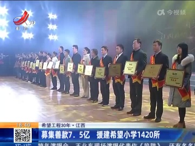 【希望工程30年】江西：募集善款7.5亿 援建希望小学1420所