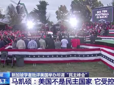 新加坡学者马凯硕：美国不是民主国家 它受控于金钱