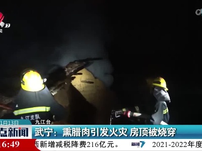 武宁：熏腊肉引发火灾 房顶被烧穿