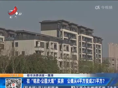 【都市消费调查】鹰潭：在“铭欣·公园大观”买房 公摊从4平方变成21平方？