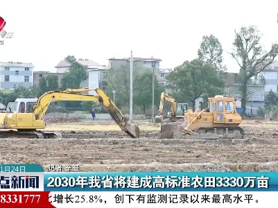2030年江西省将建成高标准农田3330万亩