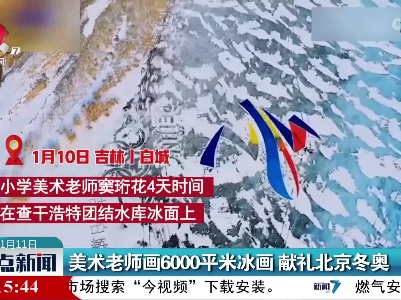 美术老师画6000平米冰画 献礼北京冬奥