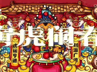 寅虎闹春 不亦乐“”虎