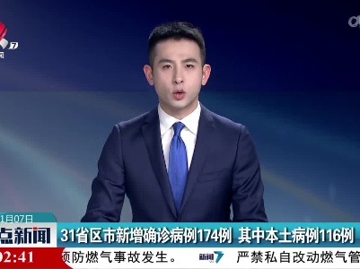 31省区市新增确诊病例174例 其中本土病例116例