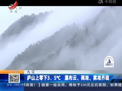 九江：庐山上零下3.5℃ 瀑布云、雨淞、雾淞齐现