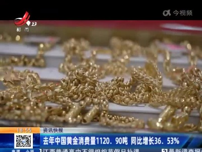 去年中国黄金消费量1120.90吨 同比增长36.53%