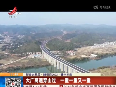 【新春走基层·赣项目2022·赣州龙南】大广高速穿山过 一重一重又一重