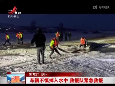 车辆不慎掉入水中 救援队紧急救援