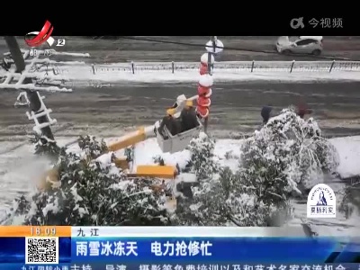 九江：雨雪冰冻天 电力抢修忙