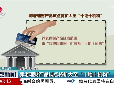 【3月新规来了！】养老理财产品试点将扩大至“十地十机构”