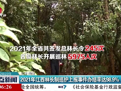 2021年江西林长制巡护上报事件办结率达98.9%