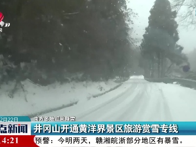 【南方多地迎来降雪】井冈山开通黄洋界景区旅游赏雪专线