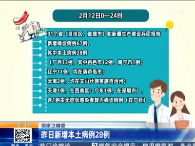 国家卫健委：昨日新增本土病例28例