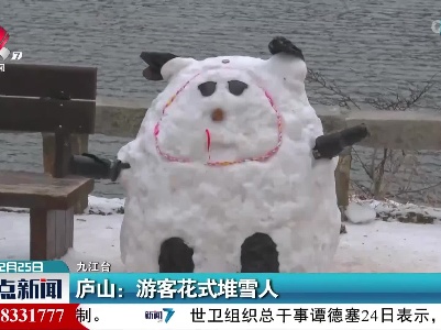 庐山：游客花式堆雪人