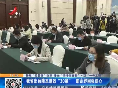 【聚焦“放管服”改革 曝光“怕慢假庸散”·双“一号工程”】我省出台降本增效“30条” 助企纾困强信心