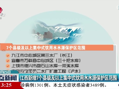 江西新增7个县级及以上集中式饮用水水源保护区范围