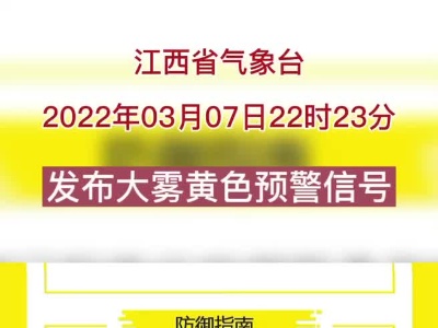 黄色预警！江西多个地市将出现大雾天气