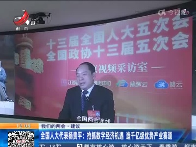 【我们的两会·建议】全国人大代表杨贵平：抢抓数字经济机遇 造千亿级优势产业赛道