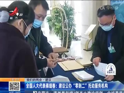 【我们的两会·建议】全国人大代表蔡细春：建议公办“零到二”托幼服务机构