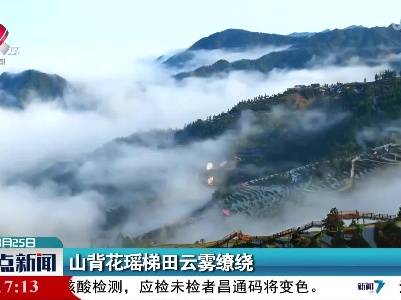 山背花瑶梯田云雾缭绕