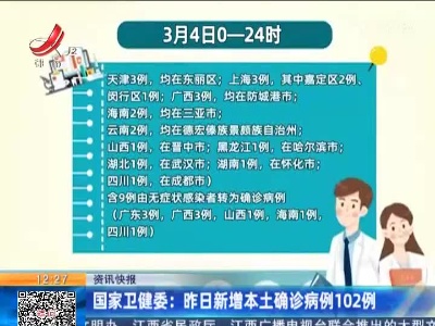 国家卫健委：昨日新增本土确诊病例102例