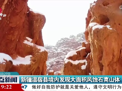 新疆温宿县境内发现大面积风蚀石窝山体