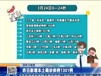 国家卫健委：昨日新增本土确诊病例1301例