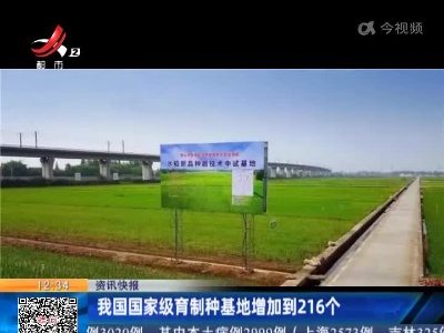 我国国家级育制种基地增加到216个