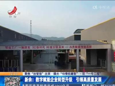 【聚焦“放管服”改革 曝光“怕慢假庸散”·双“一号工程”】新余：数字赋能企业转型升级 引领高质量发展