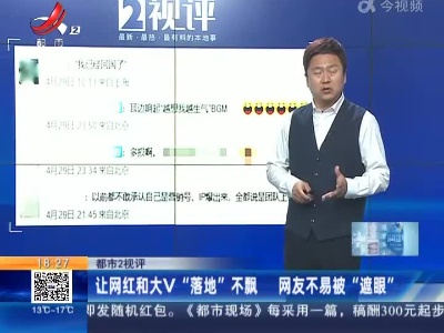 【都市2视评】让网红和大V“落地”不飘 网友不易被“遮眼”