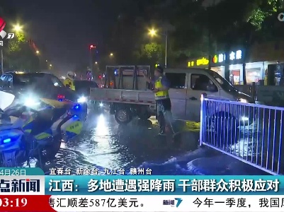 江西：多地遭遇强降雨 干部群众积极应对