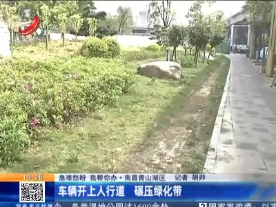 【急难愁盼 我帮你办】南昌青山湖区：车辆开上人行道 碾压绿化带