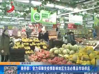 商务部：全力保障受疫情影响地区生活必需品市场供应