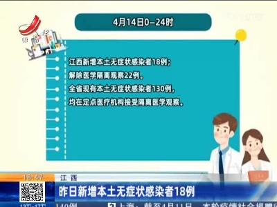江西：昨日新增本土无症状感染者18例