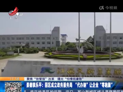 【聚焦“放管服”改革 曝光“怕慢假庸散”】景德镇乐平：园区成立政务服务局 “代办制”让企业“零跑腿”