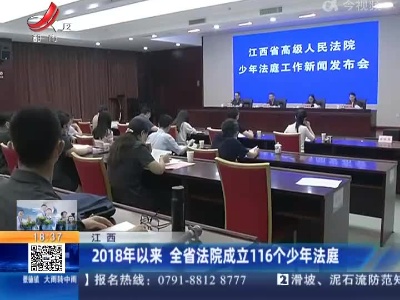 江西：2018年以来 全省法院成立116个少年法庭